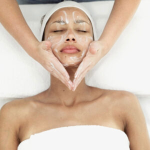 a client getting a facial at The Skin Clinics